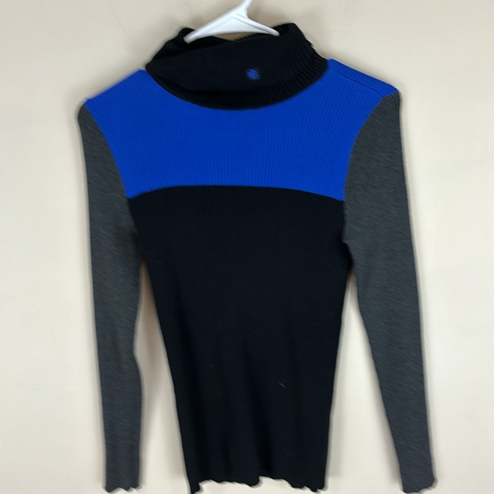 Vintage Lauren Ralph Lauren Ribbed Cotton Color Block Turtleneck Size XS